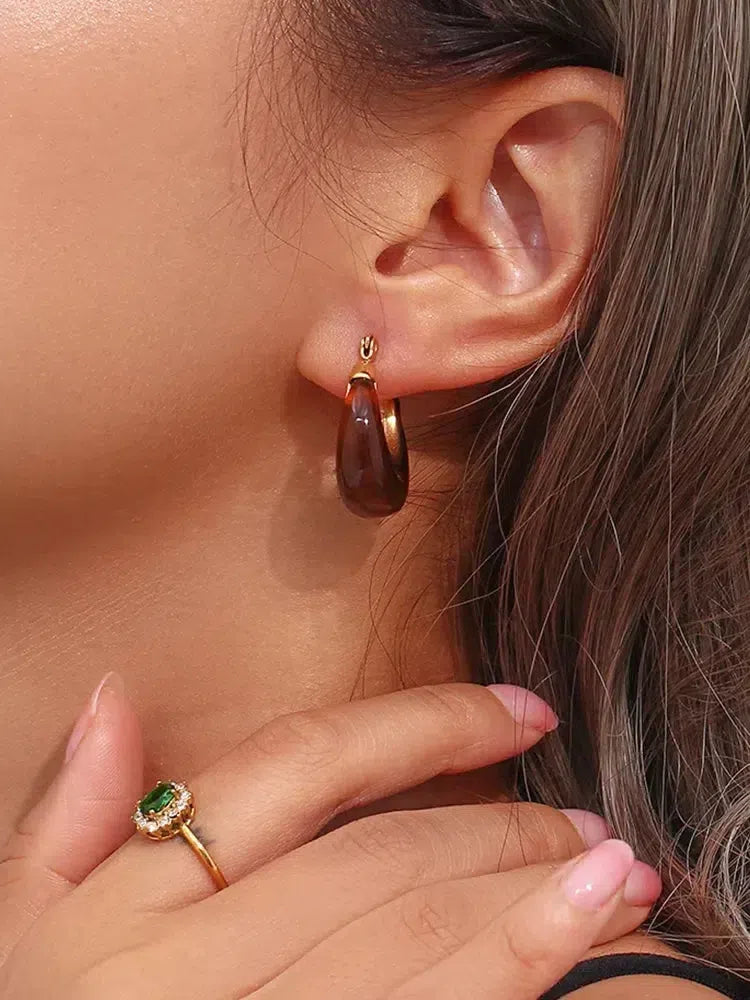 Daliana – Wyraziste bordo – Akrylowe kolczyki