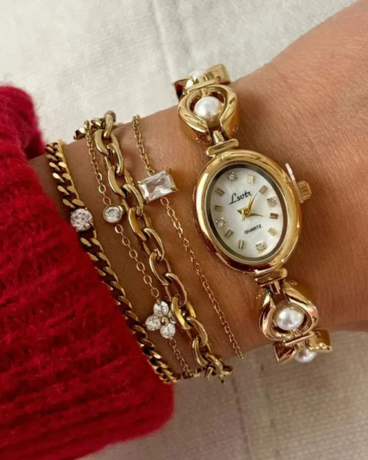 Dorina – Sztuczne perły – Zegarek vintage