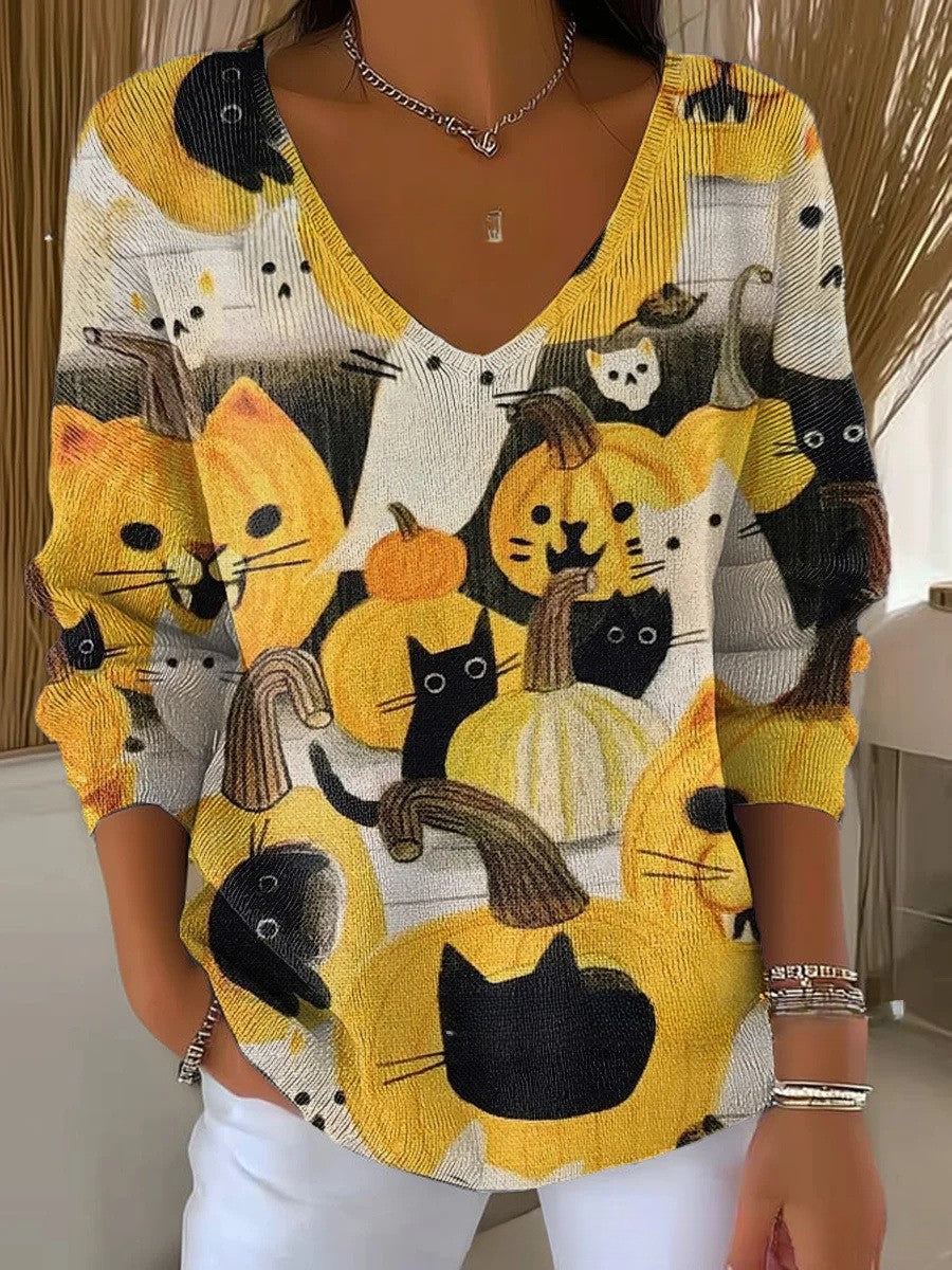 FLORENCE - Sweter z dekoltem w serek