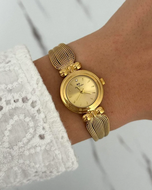 Gigi – Pozłacany pasek siatkowy – Zegarek vintage