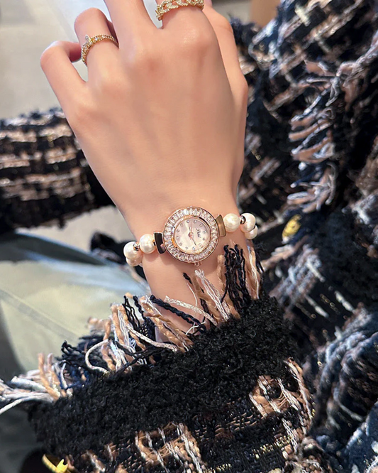 Minette – Bransoleta z pereł – Zegarek vintage