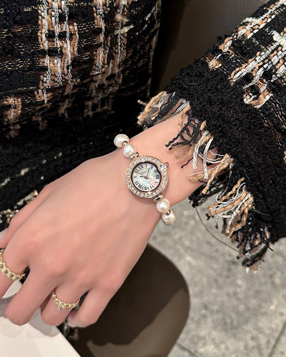 Minette – Bransoleta z pereł – Zegarek vintage