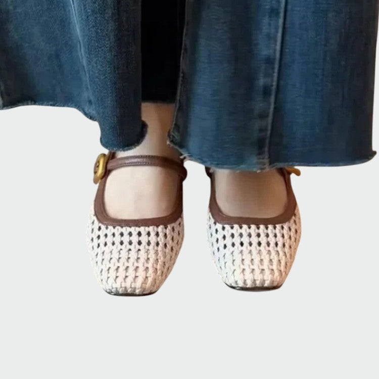 Jacqueline - Woven Buckle Mary Jane Shoes