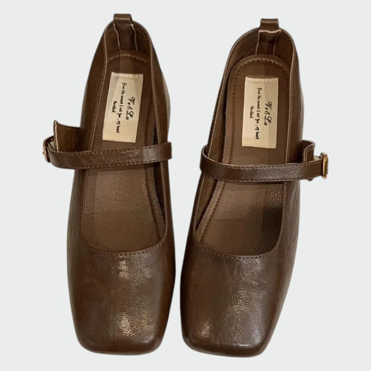 Olivia – Szpilki Mary Jane z Kwadratowym Noskiem