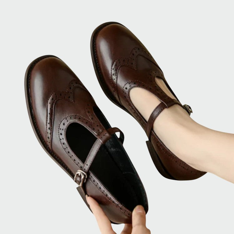 Olivia – Eleganckie Skórzane Buty Mary Jane