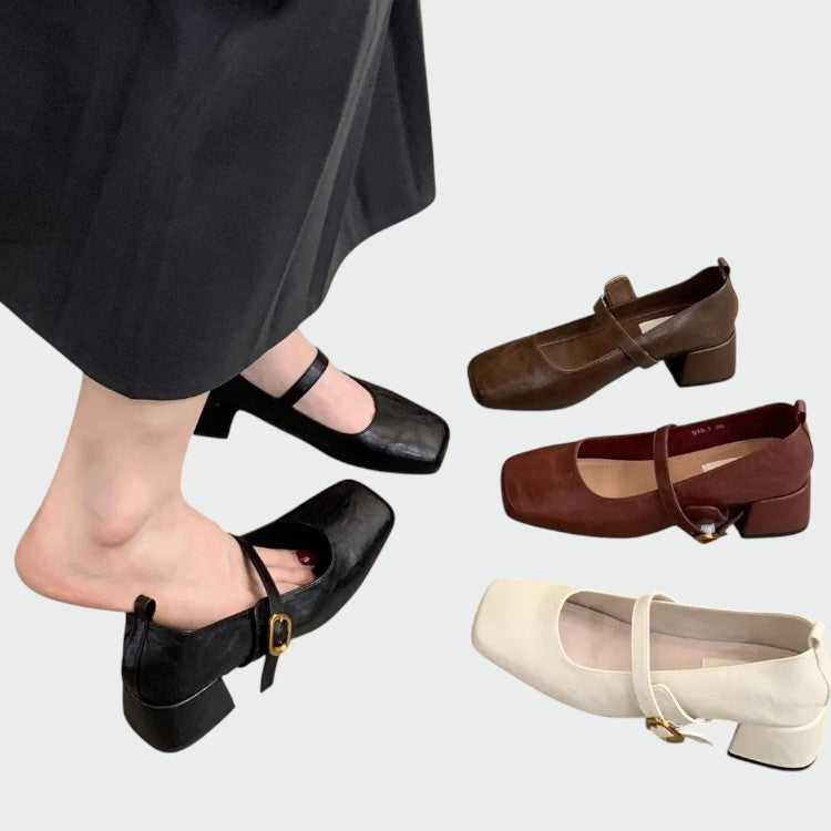 Olivia – Szpilki Mary Jane z Kwadratowym Noskiem