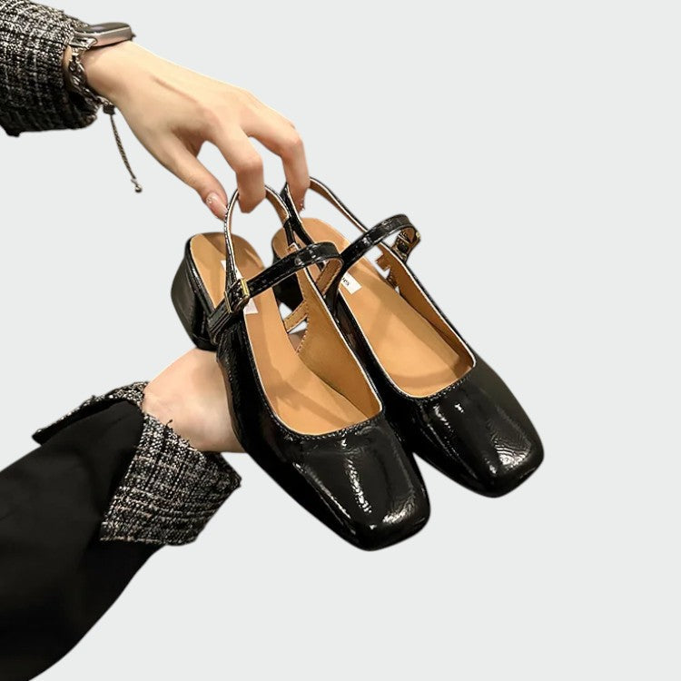 Olivia - Buty Mary Jane z Kwadratowym Noskiem