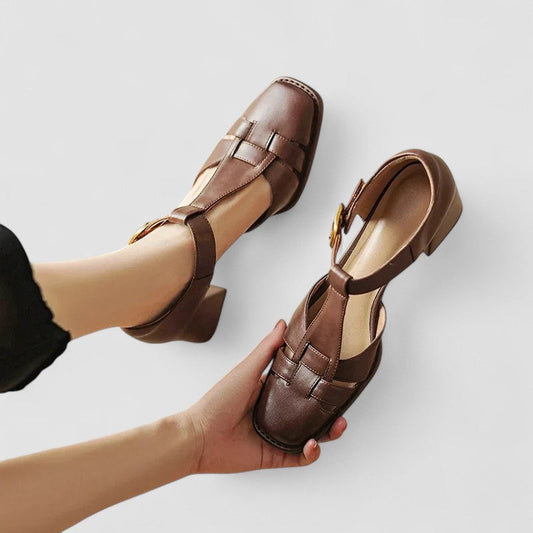 Scarlett – Ortopedyczne T-Strap Blokowe Obcasy