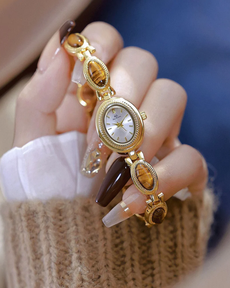 Aurore – Akcenty z tygrysiego oka – Zegarek vintage