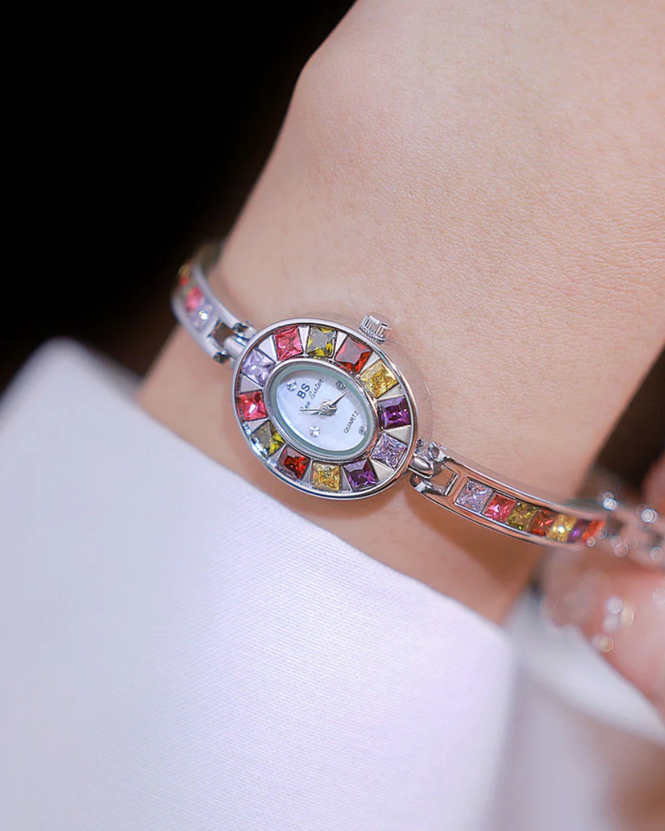 Bellevie – Wielobarwne akcenty kamieni szlachetnych – Zegarek vintage