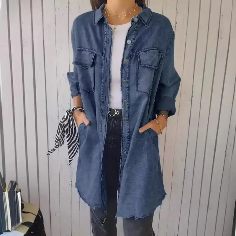 MARIE - Casual Denim Kurtka Koszulowa