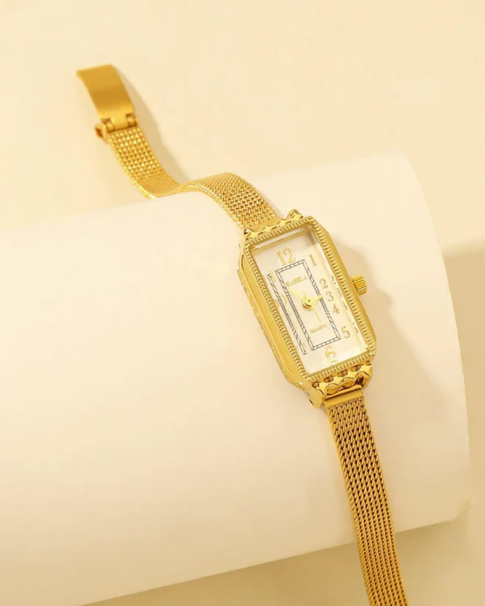 Fleur – Zegarek zainspirowany stylem vintage – Bransoleta siatkowa