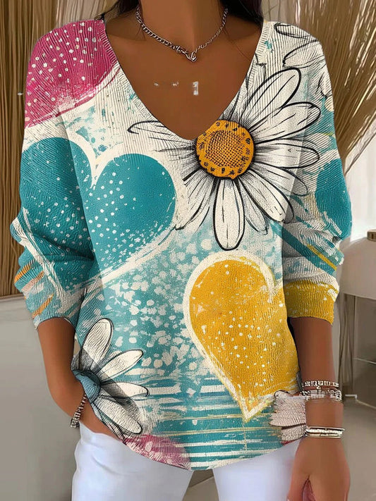 HELENE - Sweter z dekoltem w serek