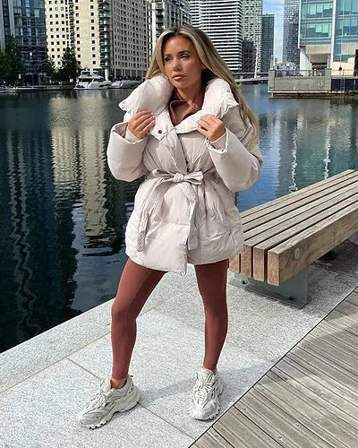 Harrington - Pikowany Zimowy Płaszcz Damski