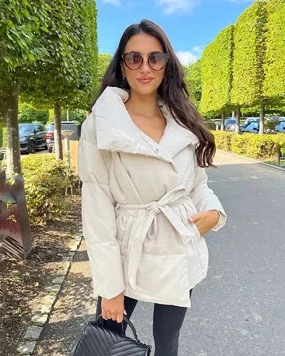 Harrington - Pikowany Zimowy Płaszcz Damski