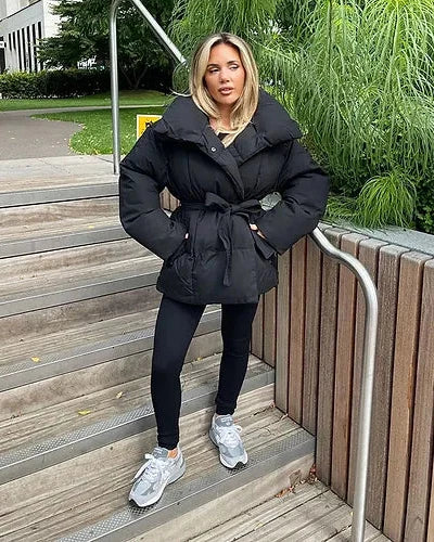 Harrington - Pikowany Zimowy Płaszcz Damski