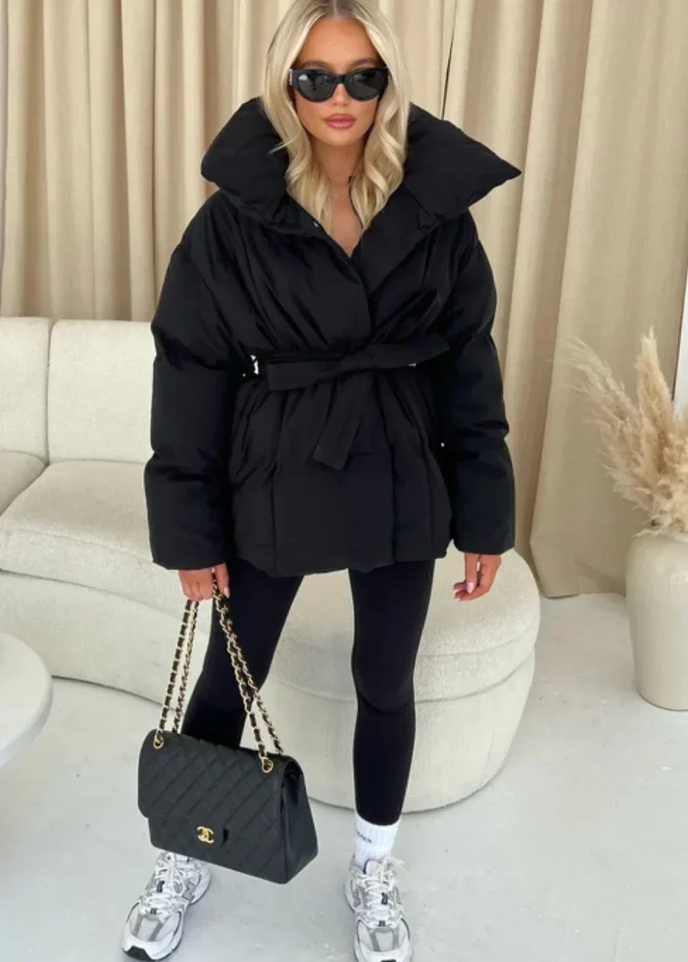 Harrington - Pikowany Zimowy Płaszcz Damski