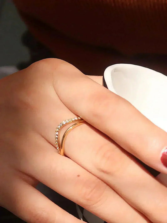 Lumarée – Wzór fali – Błyszczący pierścionek