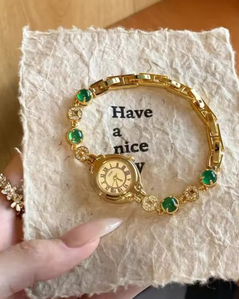 Lumière – Tarcza szmaragdowa – Zegarek bransoletka