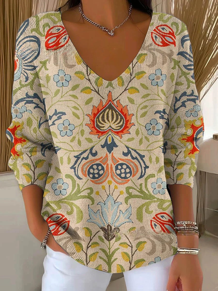 MARGAUX - Sweter dzianinowy z dekoltem w serek