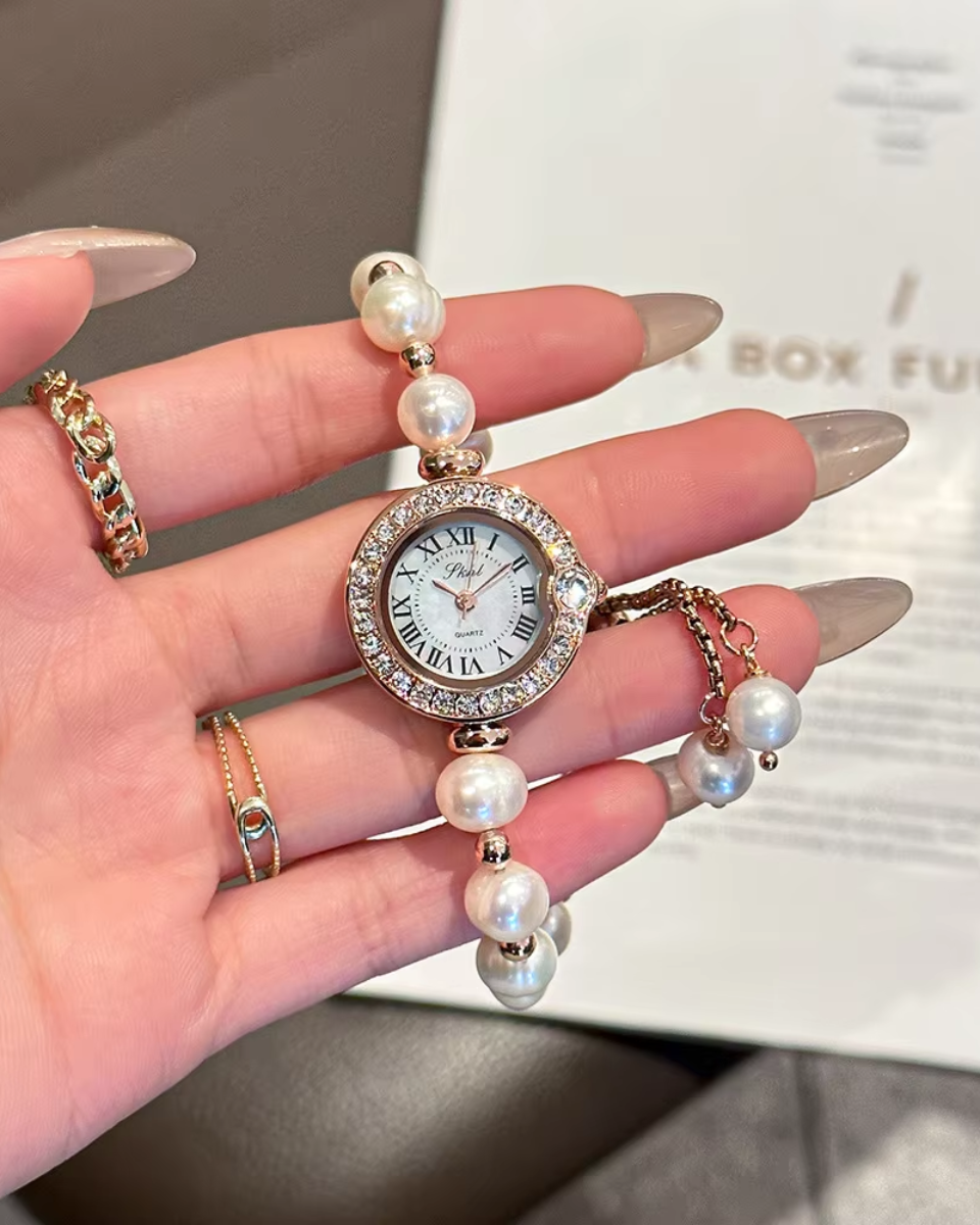 Minette – Bransoleta z pereł – Zegarek vintage