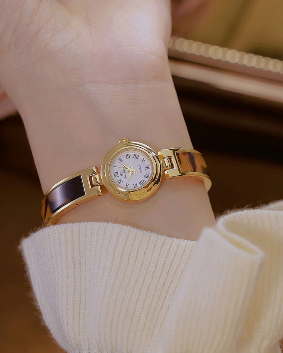 Ticiana – Bransoleta w odcieniu żółwiej skorupy – Zegarek vintage