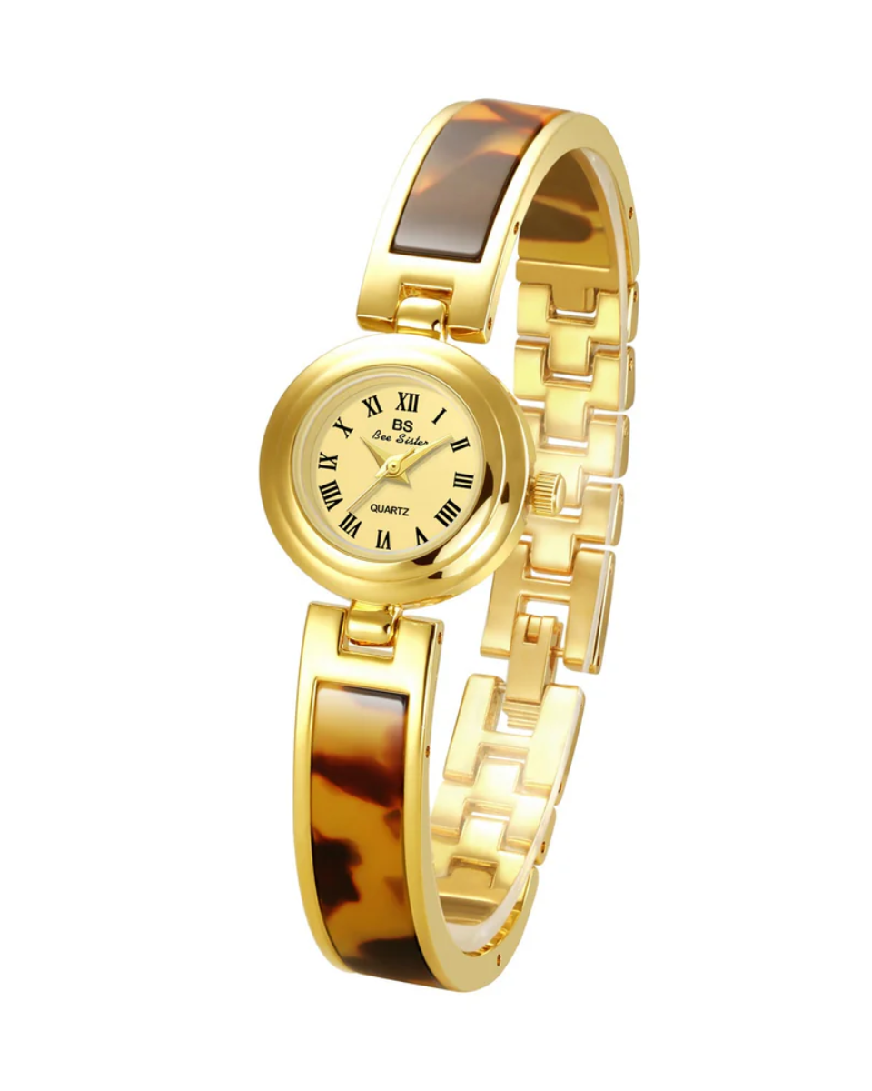 Ticiana – Bransoleta w odcieniu żółwiej skorupy – Zegarek vintage