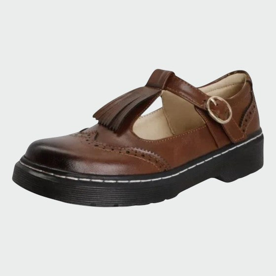 Irena - Eleganckie skórzane buty T-Bar