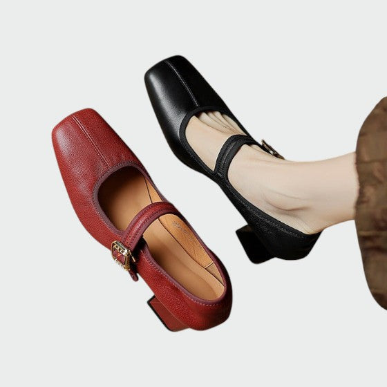 Olivia - Szpilki Mary Jane z blokowym obcasem